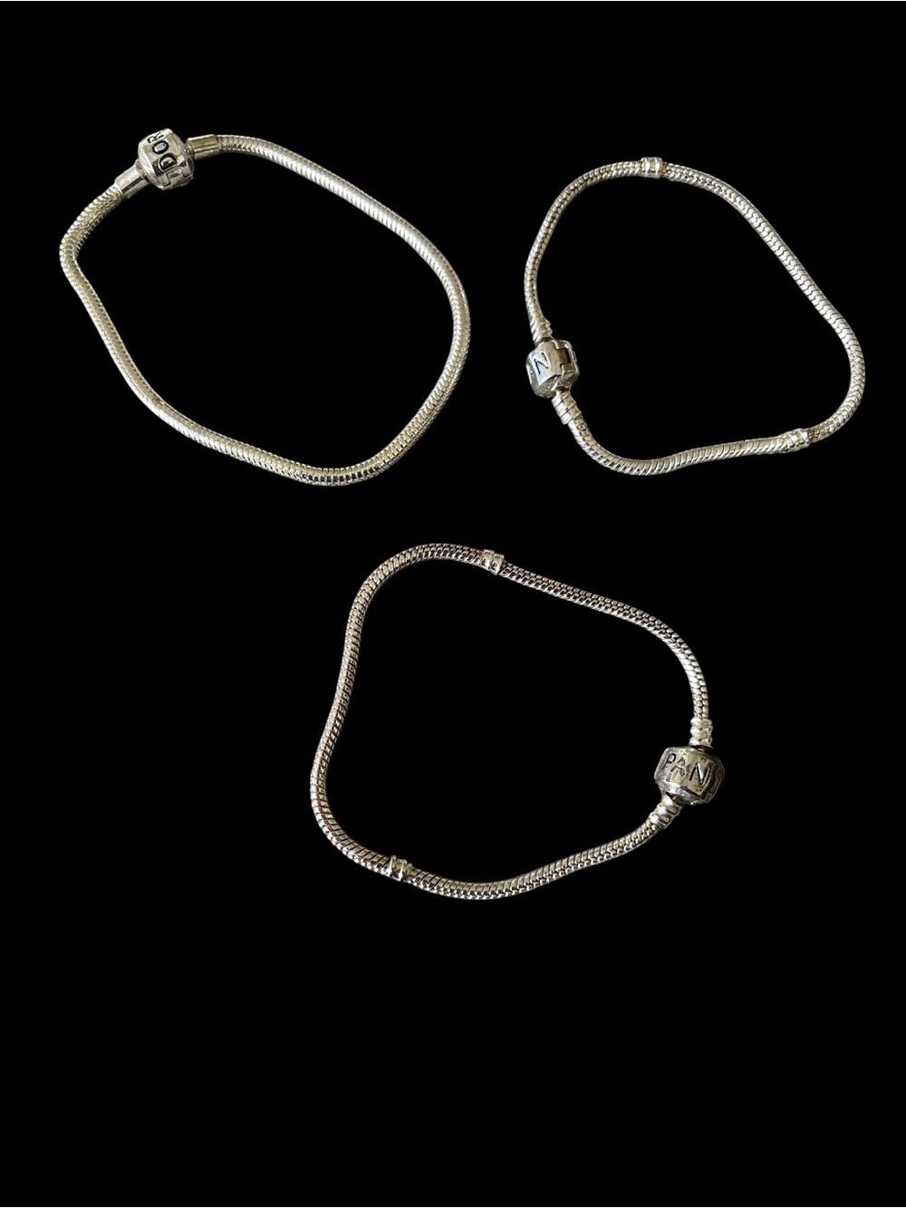 Pandora Silver Snake Chain Bracelet - Sterling Look (Silver) Lot!